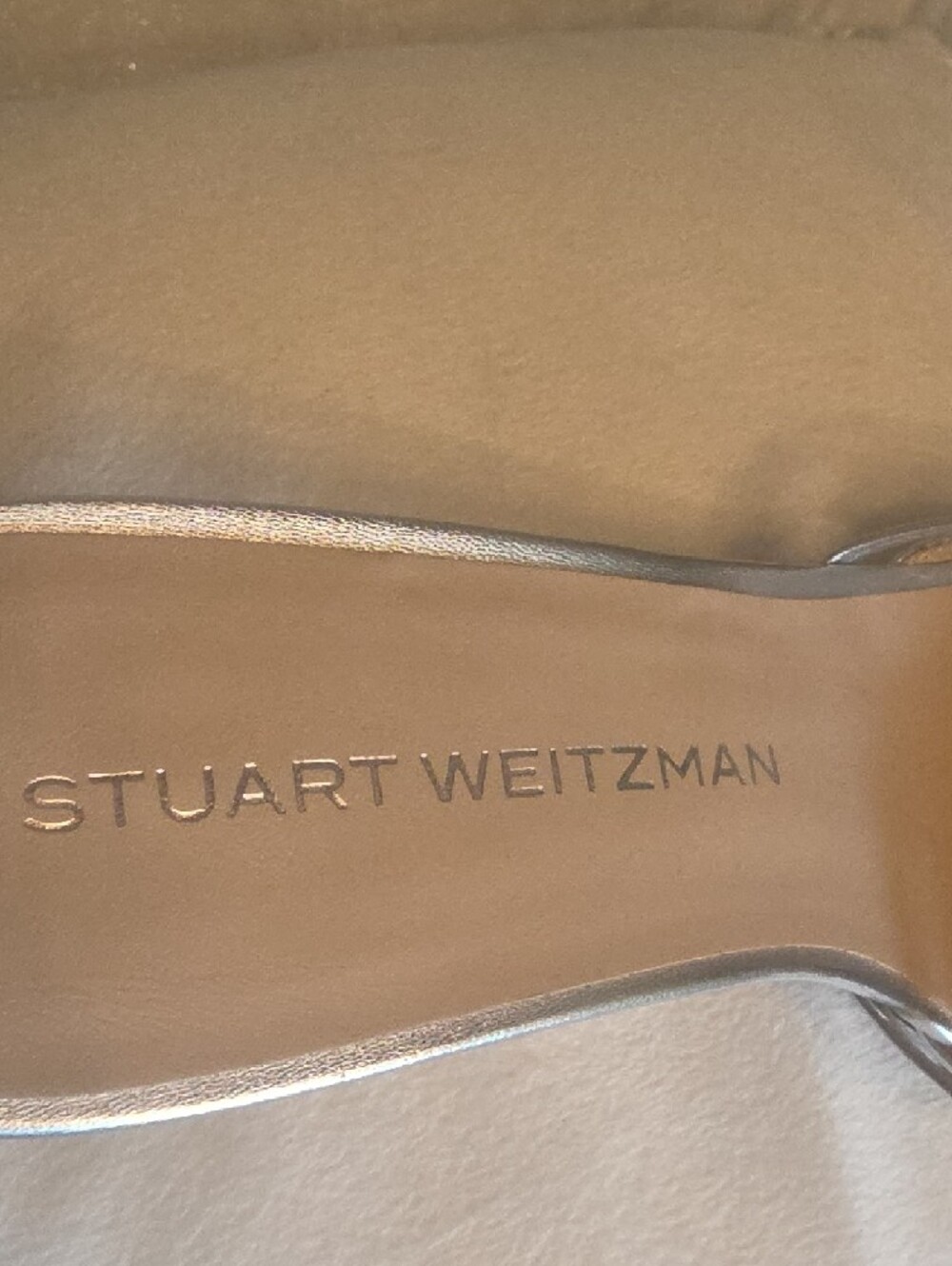 Stuart Weitzman Felicity Slide Metallic Silver Knot-Front Kitten Heel Mules 8 - Picture 2 of 16
